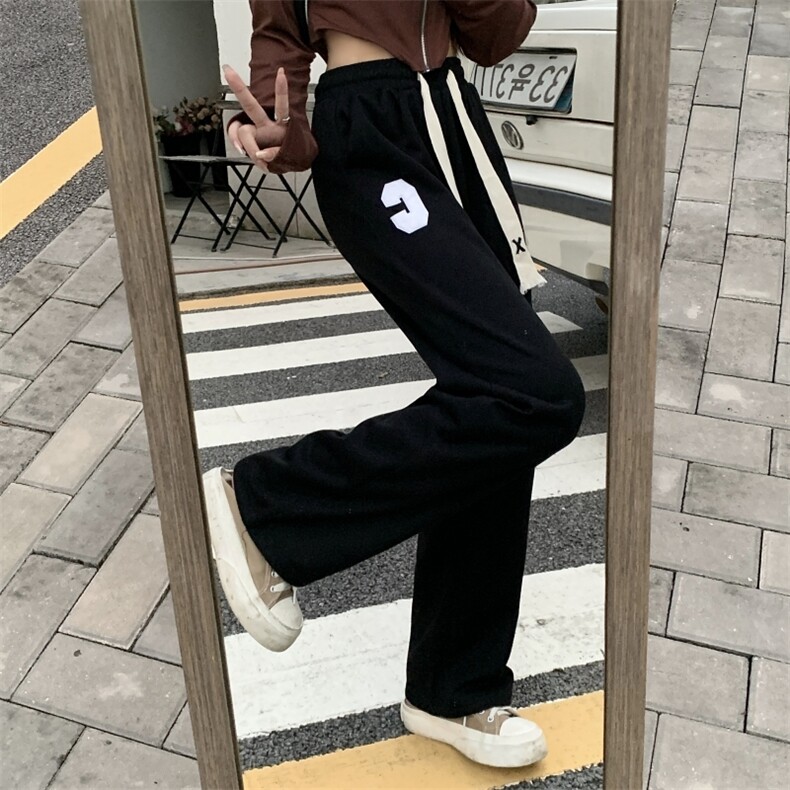 休闲裤夏季薄款宽松裤子美式高街直筒裤K107-P40,男装休闲裤,星座911-2(原星座613-2）