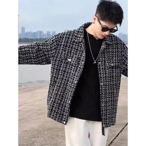 红男士秋季外套时尚休闲韩版夹克潮流帅气百搭男士外套嘻哈图片