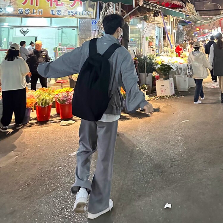 高级感立领垫肩卫衣外套男潮牌小众设计休闲宽松阔腿运动长裤套装,男装休闲套装,星座218-8