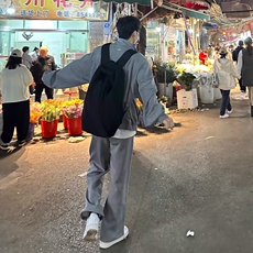 高级感立领垫肩卫衣外套男潮牌小众设计休闲宽松阔腿运动长裤套装，男装休闲套装，星座218-8