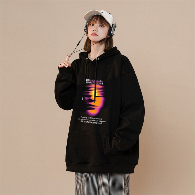克苏鲁科技印花LOGO男女情侣潮牌连帽卫衣,男装卫衣,星座310A-4