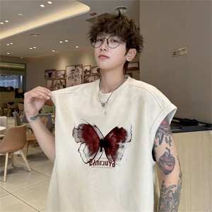 麂皮绒背心坎肩男T恤美式港风潮JB426-特P19控38图片