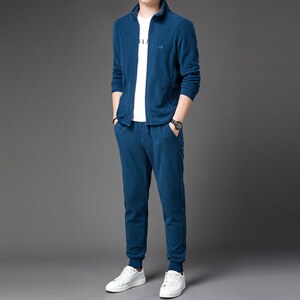 JG-T35秋季2023年新款男士长袖长裤修身休闲时尚卫衣运动套装P115图片