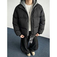 现货高品质重磅工艺美式高街假两件PU皮棉衣男女加厚棉服外套，男装棉衣，电商A486-1