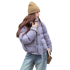 2025冬季新款时尚拼色灰蓝色羽绒服203-9532-P295-K378，女装羽绒服，浪娴服饰