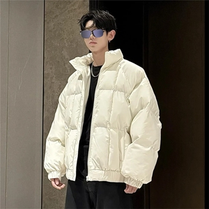 网图 吐司方格pu皮蓬松保暖棉服防水棉衣M2509-P95图片
