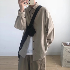 1506/Q3670/P34春季新款衬衫男女学生宽松慵懒风廓形帅气衬衣潮，男装衬衫，星座1506