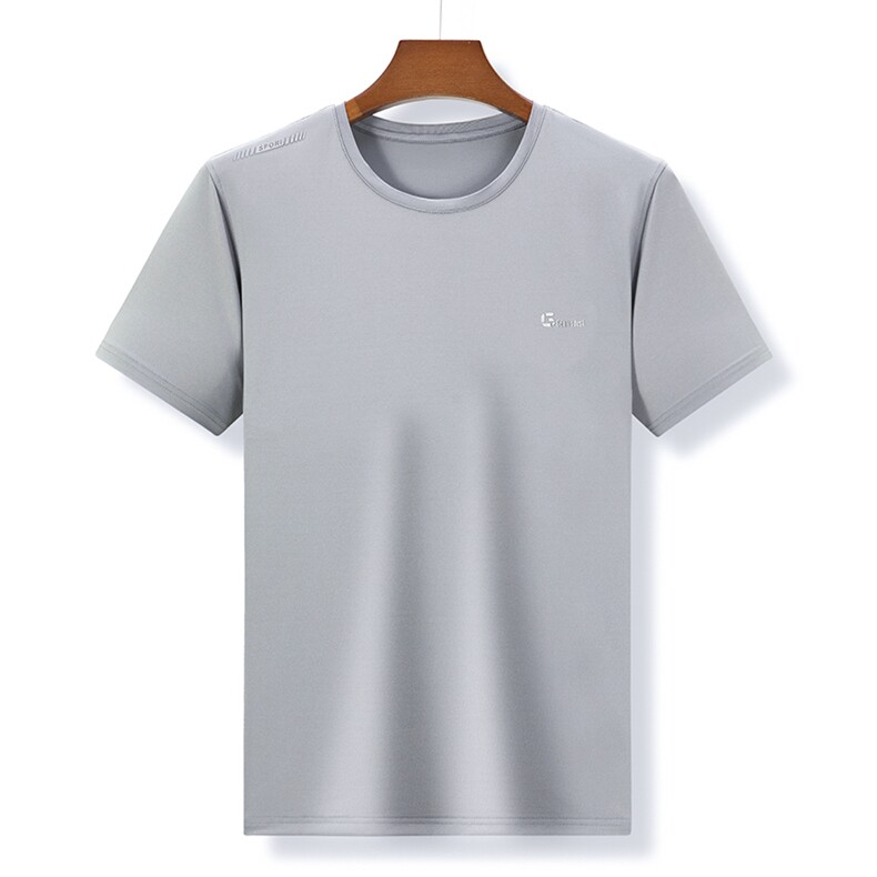 男士圆领冰丝免烫短袖T恤夏季休闲宽松POLO衫潮流半袖时尚百搭,男装T恤,电商B212（原钱塘6029）