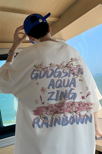 已注册/夏季外景ins韩版情侣短袖T恤男潮宽松百搭打底DT00153/P25图片