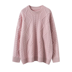 2025中长款大绞花针织衫百搭时尚，女装针织衫/毛衣，艾森羊绒