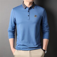 D66152钱塘2020-2新款中青年男士长袖春秋季薄款时尚休闲T恤P63，男装T恤，钱塘207-2