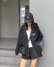 拼接撞色外套，其它，LL+