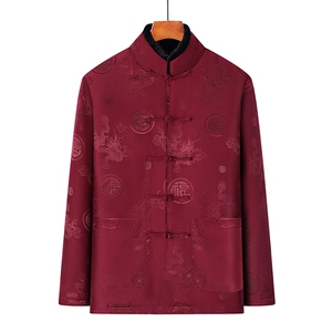 男士风唐装可脱卸羽绒服90白鸭绒中老年冬羽绒服唐装外套图片