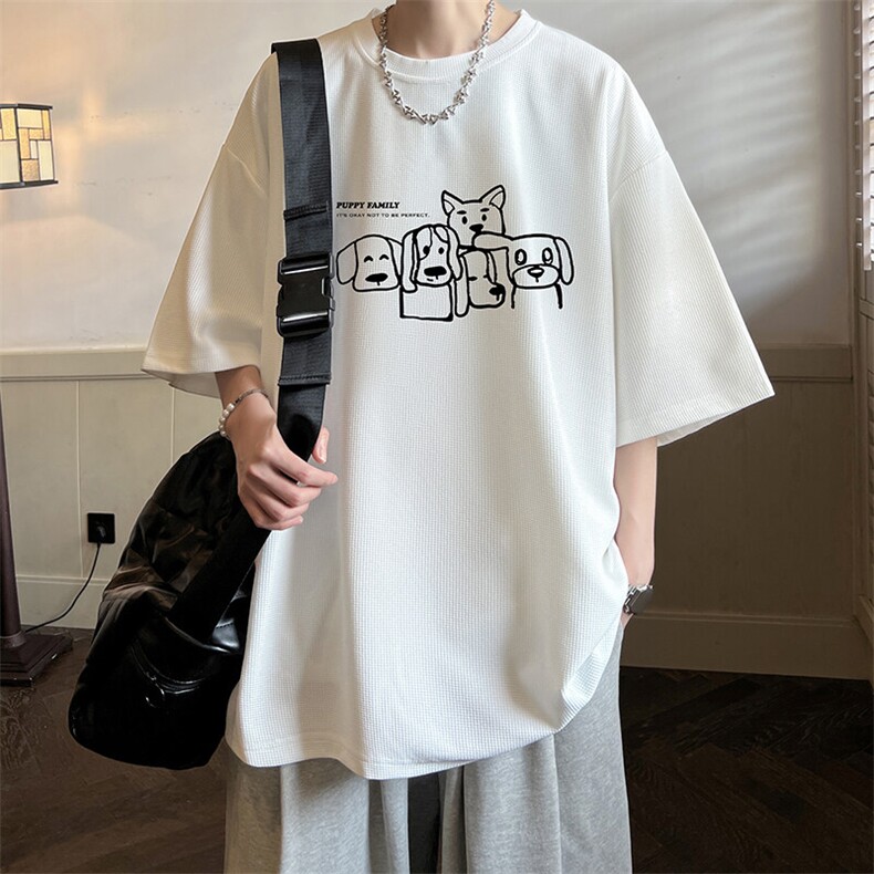 华夫格t恤男短袖男大码五分袖  HT73404-P22图片