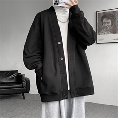 M~8XL大码重磅开衫卫衣秋冬加绒加厚保暖V领外套KS2101/P60加绒80，男装卫衣，电商B238