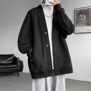 M~8XL大码重磅开衫卫衣秋冬加绒加厚保暖V领外套KS2101/P60加绒80图片