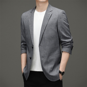 秋季新款西装男西服简约外套西服商务休闲小西装单西图片