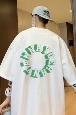 美式重磅百搭圆领短袖T恤男夏潮流ins潮牌hiphop宽松欧美麂皮半袖，男装T恤，电商019-1