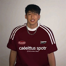 夏季美式高街重磅纯棉三条杠织带撞色男女短袖T恤ZD297-特P30，男装T恤，电商A486