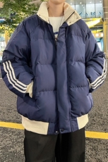 8XL-M三道杠韩系拼接立领加厚棉服三条杠棉衣面包服外套MY1706P98，男装棉衣，电商D206-1