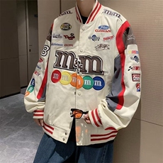 2025新款美式ins潮拼接棒球服外套男女春季情侣夹克上衣W3640-P69，男装夹克，星座412-3