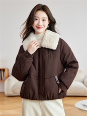 现货！可拆卸毛领！2025年冬季保暖棉服女小个子时尚大气棉衣，女装棉衣/棉服，沐七七