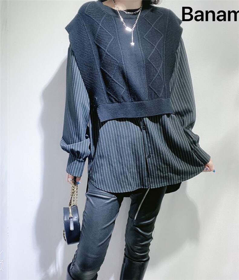 欧版拼接假两件，女装，芭娜美纳