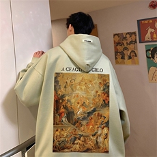 供抖音丶重磅高品棉350克排扣连帽复古圣母卫衣LW6061-特p58控78，男装卫衣，星座508（原C305）
