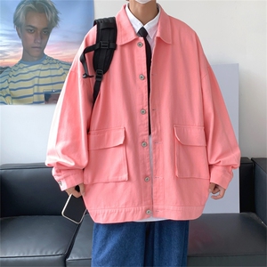 JK6089/P68秋装港风工装立体大口袋水洗夹克男女大码上衣图片