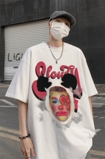 B239-1093-P25熊猫大头贴创意印花夏季重磅落肩袖短袖T恤港风，男装T恤，星座514-2(原B239)