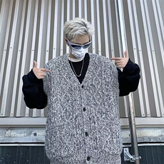 复古小众秋季新品针织背心男士英伦风马甲毛衣开衫男M5680/P60，男装背心/马甲，星座506