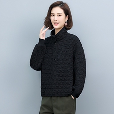 2022年秋季新款套头立领卫衣女长袖韩版加厚保暖上衣短外套女百搭，女装卫衣/绒衫，简韵佳