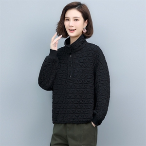 2022年秋季新款套头立领卫衣女长袖韩版加厚保暖上衣短外套女百搭图片