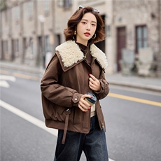 【冬季女装新款】加绒加厚休闲派克服P-145，女装派克服，简古