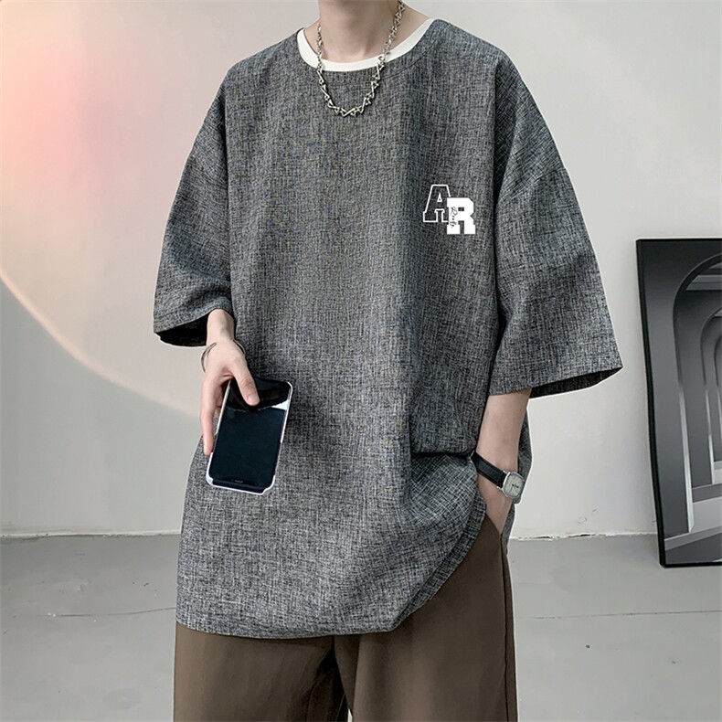 风复古亚麻短袖男棉麻t恤男半袖ZT71369-P35,男装T恤,电商A040