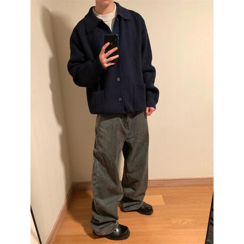 【有货】MY0339ZZ-特73秋冬季加厚针织开衫外套男士慵懒翻领毛衣,男装针织衫/毛衣,星座1007（原301D）