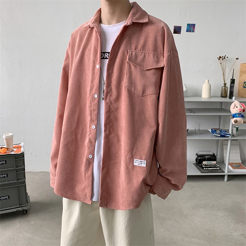 美式百搭条纹衬衫春秋款男士宽松长袖衬衣休闲外穿上衣W1106-P38,男装夹克,星座512-4