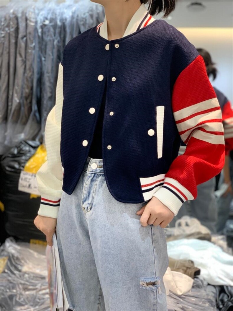 2022新款运动风撞色休闲棒球服,女装其它,L·H·X