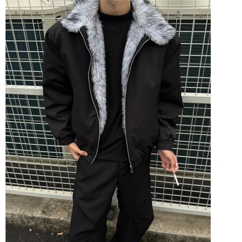 狼王座山雕夹克棉服男女款冬季加绒加厚哈林顿棉服外套,男装夹克,星座506A
