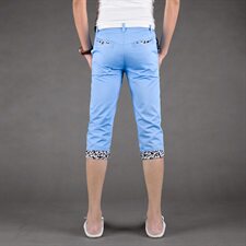 夏季男装休闲裤韩版修身七分裤男直筒休闲短裤青年0215XK633-P20，男装休闲裤，天晨