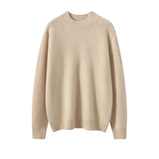 亲肤保暖秋冬半高领羊绒衫女2025新款轻奢宽松加厚针织打底衫毛衣，女装针织衫/毛衣，暖绒情旗舰店