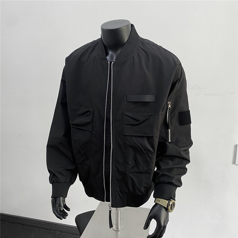 港风秋冬棒球服夹克大口袋痞帅百搭情侣外套J582573TP85,男装夹克,电商A247