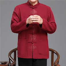 2022唐装男中老年太极服春秋风节日过寿汉服套装YD2112A-P125，男装民族服装，星座1105-3