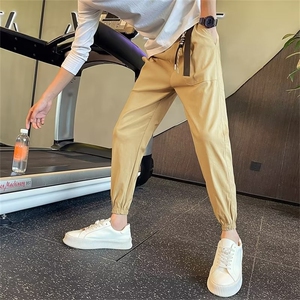 春夏季男士休闲裤薄款2024春夏季色工装裤宽松束脚九分裤子 K206图片