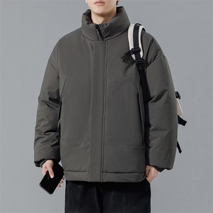 现货美式高街休闲夹克冬季立领纯色三防户外工装加厚棉服外套图片