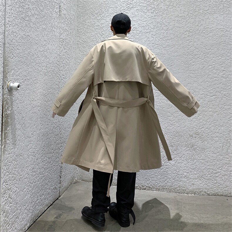 秋季2025中长款风衣DF275-TP75控108港风双排扣韩版宽松长外套男,男装风衣,电商A102