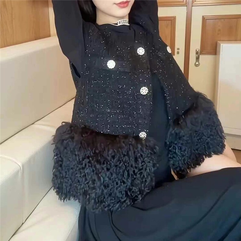 小香风时尚潮流马甲2025年冬季百搭简约,女装棉衣/棉服,东正羊绒