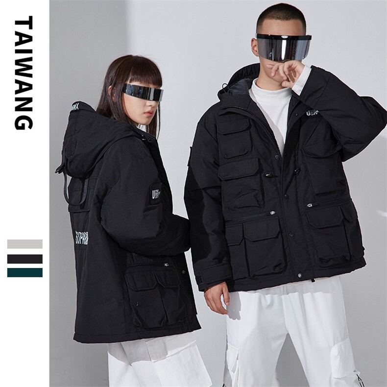 外套潮流情侣帅气加厚秋冬季防寒棉袄潮牌工装棉服A436-907,男装棉衣,电商A436