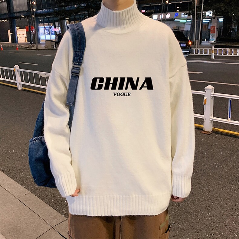 M18001-P45加绒款-P65半高领毛衣男士大码针织衫男毛线衣男,男装针织衫/毛衣,电商A040
