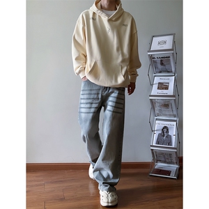 B221 美式ins高街暗黑重工艺宽松直筒牛仔裤 LK23125-P65 控88图片